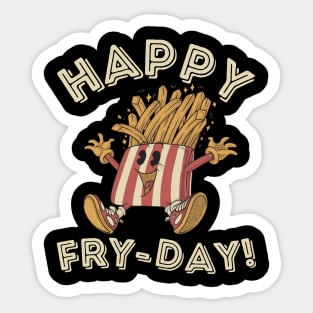 Happy Fry-Day Embrace the Retro French Fries Vibes Sticker